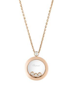 Chopard Happy Diamond & 18k Rose Gold Round Pendant Necklace