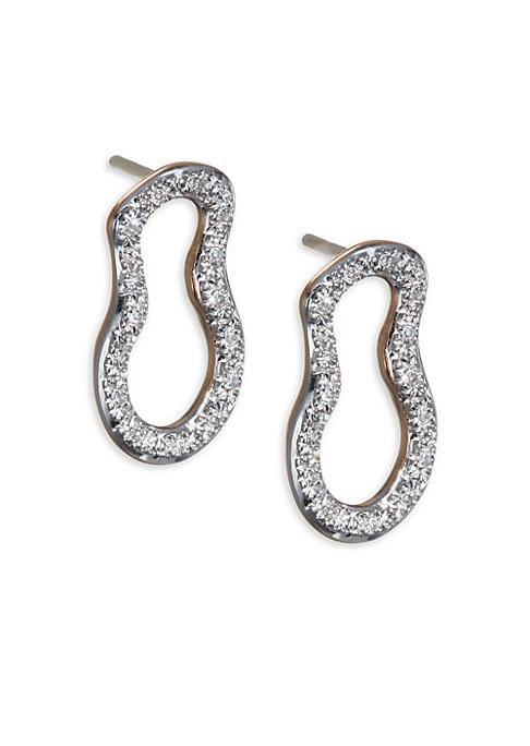 Monica Vinader Diamond & 18k Gold Riva Pod Stud Earrings