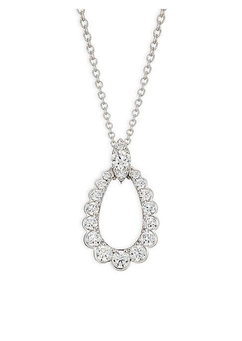 Hearts On Fire 18k White Gold & Diamond Classic Teardrop Pendant Necklace