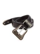 Saint Laurent Engraved Buckle Leather Belt