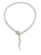 John Hardy Cobra Sterling Silver & 18k Yellow Gold Necklace