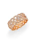 De Beers Enchanted Lotus Diamond & 18k Rose Gold Band Ring