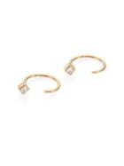 Zoe Chicco Diamond & 14k Yellow Gold Reverse Hoop Earrings/0.4