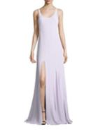 Halston Heritage Solid Sleeveless Gown