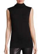 Majestic Filatures Soft Touch Sleeveless Turtleneck Top