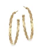 Gas Bijoux Textured & Braided Brass Hoop Earrings