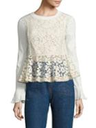 See By Chloe Lace-front Peplum Top