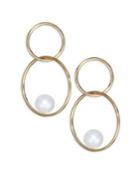Zoe Chicco 6mm Pearl & 14k Gold Double Hoop Earrings