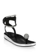 Isabel Marant Embellished Crystal And Leather Ankle Strap Sandals