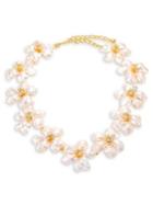 Kenneth Jay Lane Crystal & Faux-pearl Flower Necklace