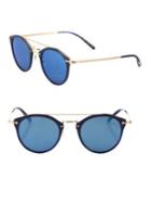 Oliver Peoples Remick 50mm Round Mirrored Sunglasses