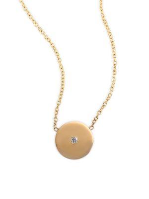 Zoe Chicco 14k Yellow Gold Diamond Disc Necklace