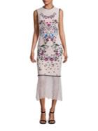Yigal Azrouel Floral Embroidered Sheer-hem Dress