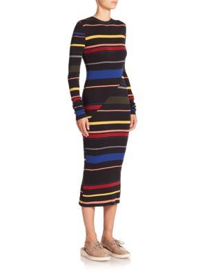 Stella Mccartney Striped Midi Sweater Dress