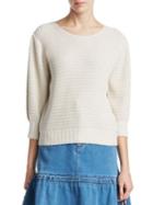 See By Chloe Long Sleeve Cotton Knit Sweater