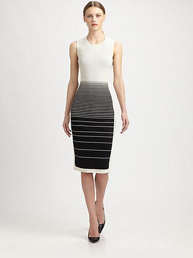 Narciso Rodriguez Silk-blend Stripe Dress