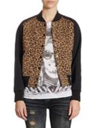 R13 Combo Leopard Regular-fit Cotton Jacket
