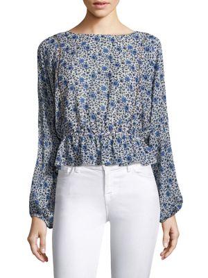 Loveshackfancy Nellie Floral Silk Top