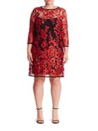 Abs, Plus Size Embroidered Lace Shift Dress