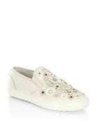 Coach Tea Rose Leather Slip-on Sneakers