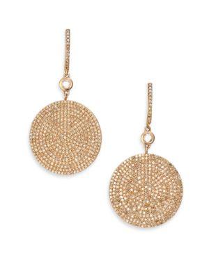 Astley Clarke Icon Pave Light Grey Diamond & 14k Rose Gold Drop Earrings