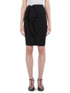 Carven Ruffle Front Wrap Skirt