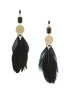 Ettika Feather And Disc Statement Earrings