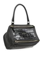 Givenchy Pandora Small Croc-embossed & Leather Shoulder Bag