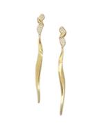 Ippolita Starbust 18k Yellow Gold & Diamond Pave Twisted Ribbon Drop Earrings
