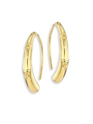 John Hardy Bamboo 18k Yellow Gold Hoop Earrings/1