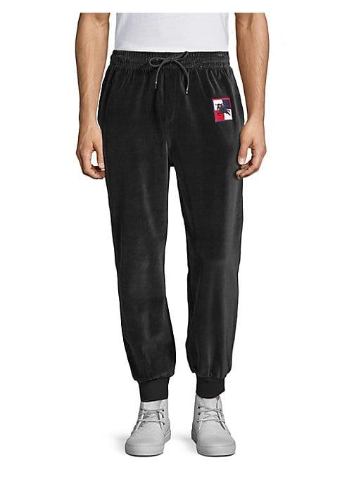 Burberry Embroidered Logo Velour Sweatpants