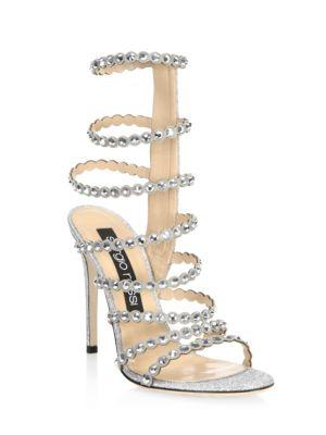Sergio Rossi Crystal-embellished Gladiator Sandals