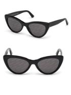 Balenciaga Cat Eye Black Acetate Logo Sunglasses/54mm
