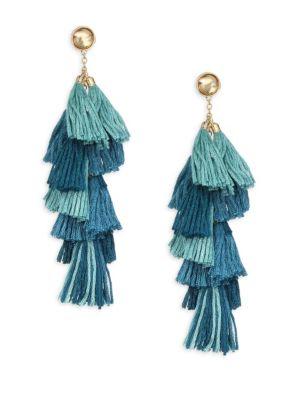 Ettika Ettika Turquoise Fringe Drop Earrings