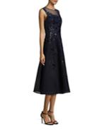 Teri Jon By Rickie Freeman Sequined Applique Lace Dress