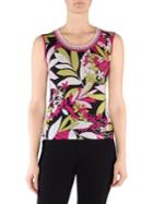 Stizzoli, Plus Size Floral Sleeveless Shell Top
