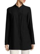 Eileen Fisher Solid Mandarin Collar Jacket