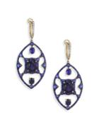 Ivy Diamond & Blue Sapphire Drop Earrings