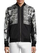 Versace Collection Water Color Graphic Print Bomber Jacket