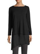 Eileen Fisher Silk Jersey Asymmetrical Hem Tunic