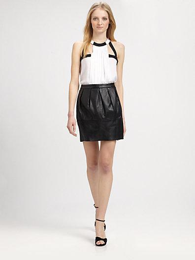 Bcbgmaxazria Leather Skirt