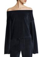 Kendall + Kylie Off-the-shoulder Velour Pullover