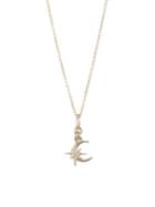 Sydney Evan Diamond And 14k Gold Celestial Duo Pendant Necklace