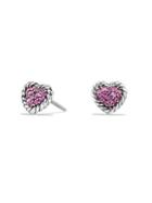 David Yurman Chatelaine Heart Earrings With Pink Sapphire