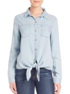 7 For All Mankind Tie Front Denim Shirt