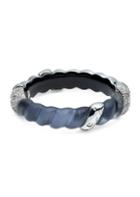 Alexis Bittar Frosted Crystal Encrusted Twisted Rope Hinge Bracelet