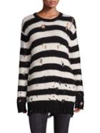 R13 Distressed Striped Sweater