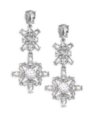 Kate Spade New York Crystal Floral Drop Statement Earrings