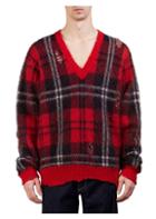 Alexander Mcqueen Tartan Mohair Oversize Sweater