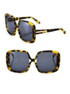 Karen Walker Marques Crazy Tortoise 56mm Square Sunglasses